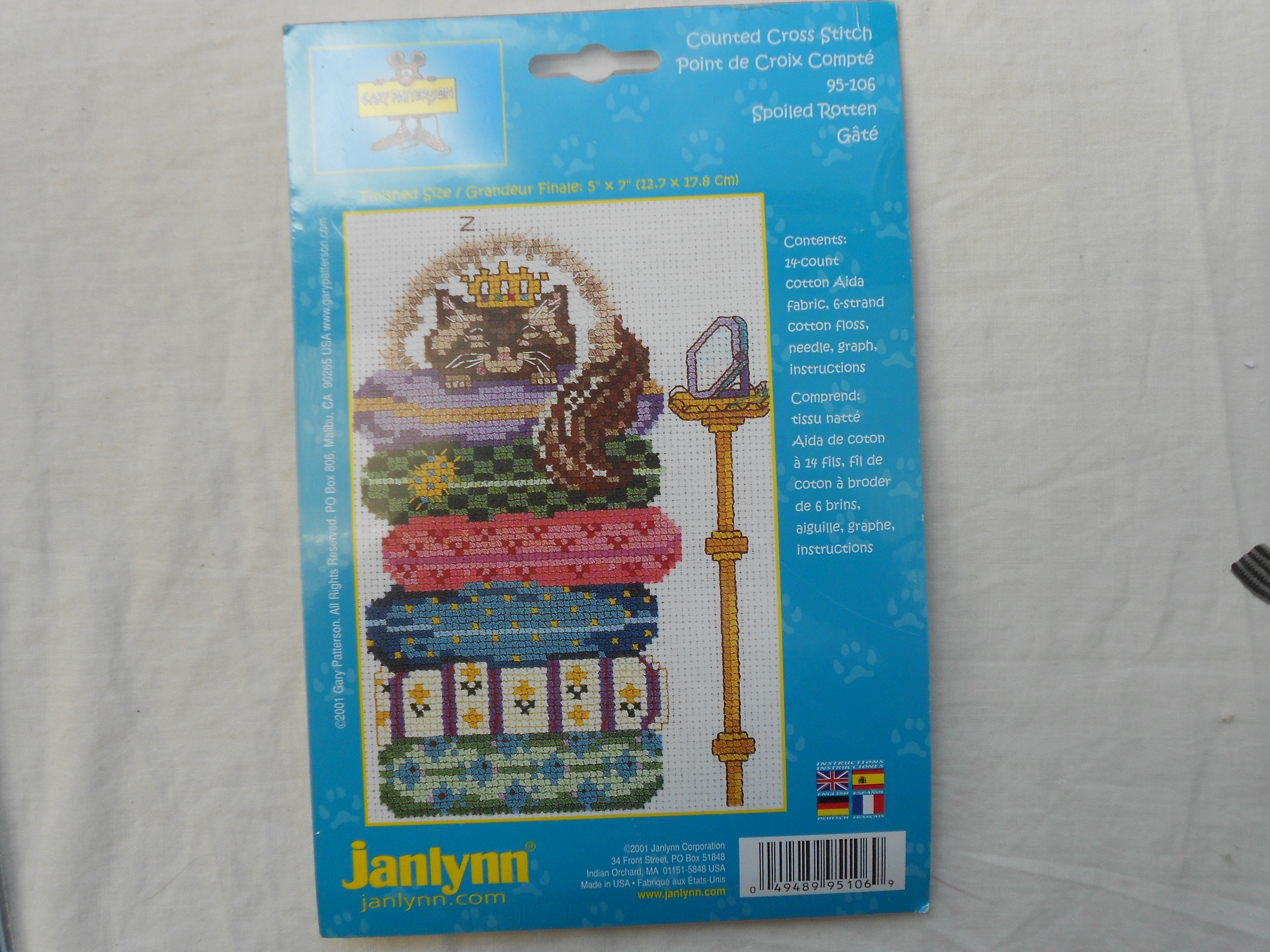 Cat On A Bed Cross Stitch Kit