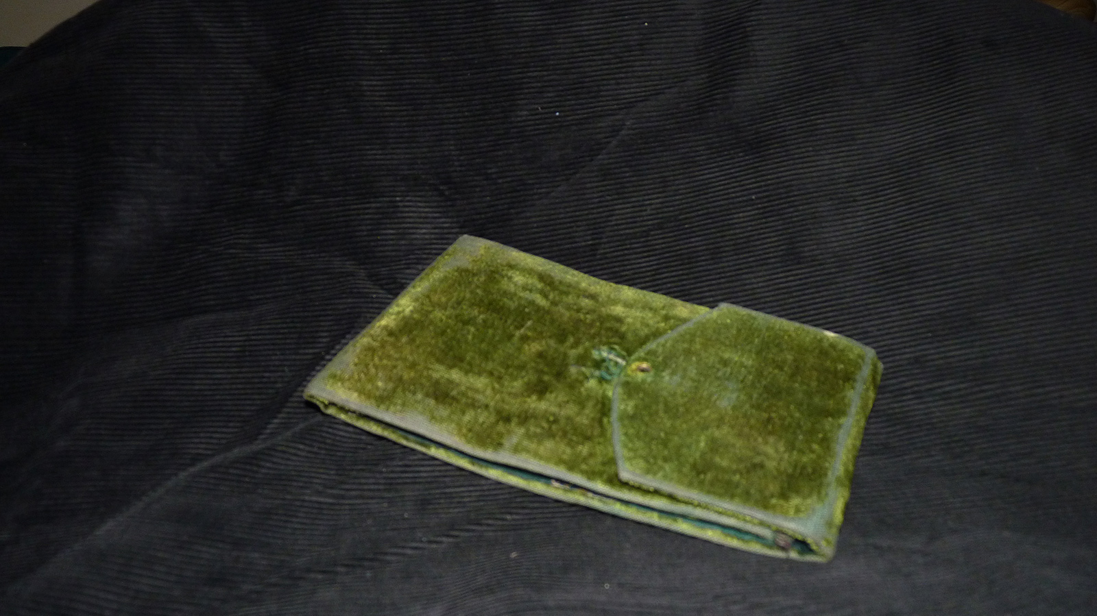 Emerald Antique Velvet Needle Case