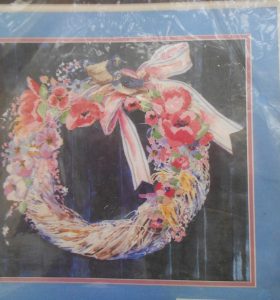 Wreath 'n Ribbon Cross Stitch Kit - Dimensions - Close Up