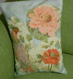 Peacock Applique Cushion